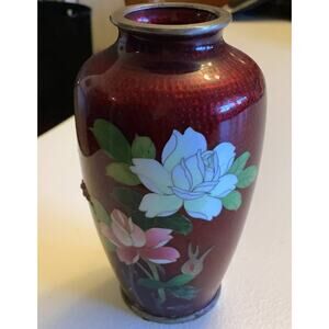 Vintage Sato cloisonne 5" vase